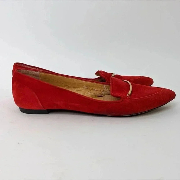 Dolce Vita Red Point Toe Sued Ballet Flats - 7 - Picture 2 of 11